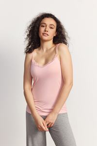 Conjunto de Pijama para <span class=keywords><strong>Mujer</strong></span> con Camisola de Tirantes Finos de Encaje y Pantalones Largos, Ropa de Dormir Suave al Tacto - Product Image 2