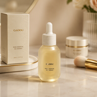 Ensemble d'emballage cosmétique de luxe, flacon en verre givré pour soins de la peau, flacon compte-gouttes pour sérum, flacon pour huile essentielle
