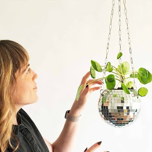 Maceta colgante de bola de discoteca <span class=keywords><strong>para</strong></span> el hogar 4 "/6"/8 "/10"/12 "con cuerda Macron Macrame Plant Hanger <span class=keywords><strong>para</strong></span> plantas de interior o exterior Macetas - Product Image 1
