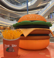 Modèles de nourriture gonflables personnalisés, hamburger publicitaire, hamburger gonflable pour la publicité des restaurants de hamburgers