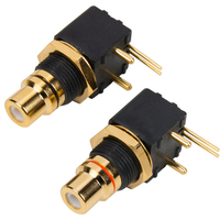 Conector RCA Chapado en Oro para Tocadiscos, Decodificador DAC, Entrada/Salida Digital Coaxial, Placa de Circuito Impreso, Conector de 90 Grados para Soldar