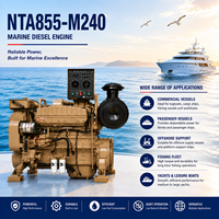 Mesin Diesel Laut SCDC Cums NTA855-M240 240HP Turbocharged 6 Silinder Berpendingin Air untuk Kapal Penangkap Ikan, Kapal Kargo, dan Kapal Utilitas