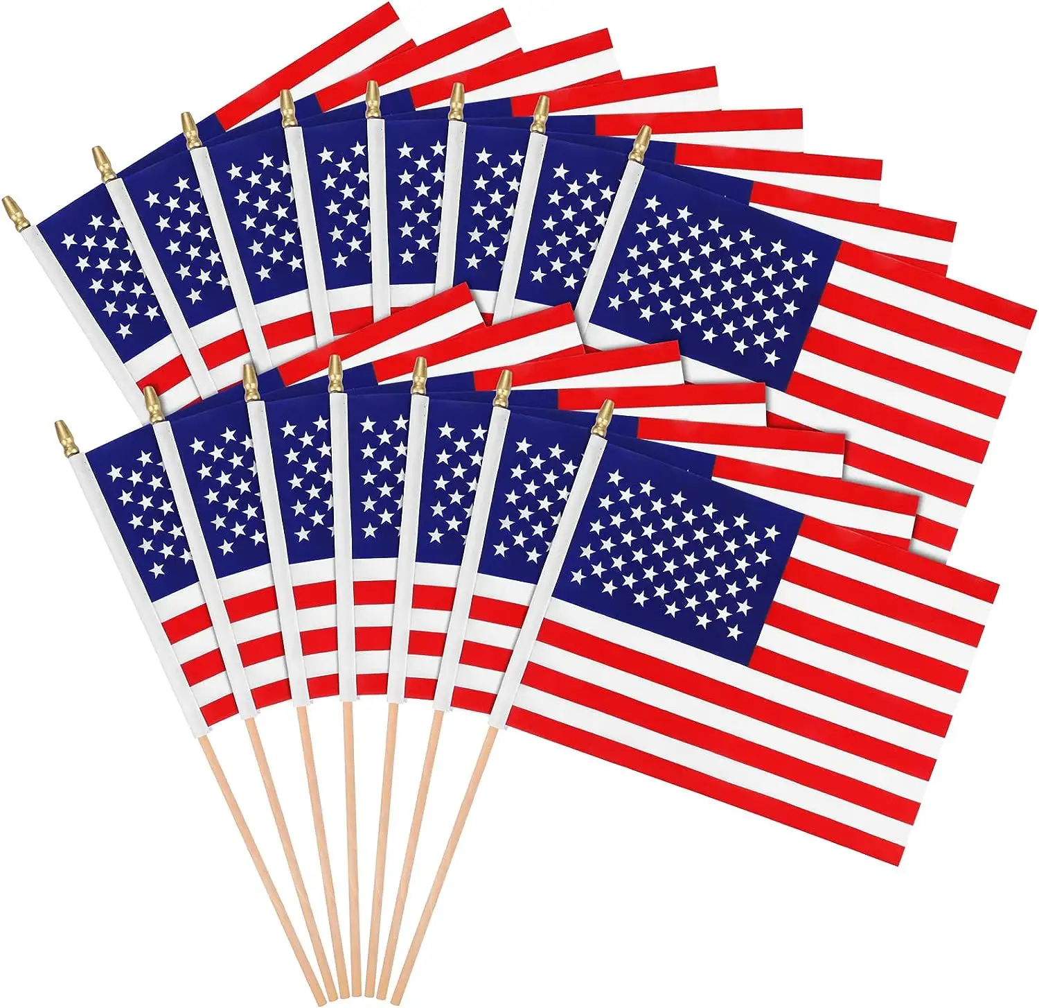 Sunshine joran bendera Amerika, tongkat kayu besar bendera Amerika untuk dekorasi