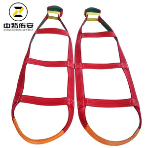 Sangle de levage plate en polyester de 8 mm d'épaisseur avec œillets pour le levage du verre, modèle ZY-B-3316, de la marque Zhongyu Rope Net Belt. - Product Image 1
