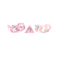 Pengiriman cepat 16Mm tepi lembut Pink papan huruf permainan Resin Set dadu naga dan papan Kastil dadu permainan