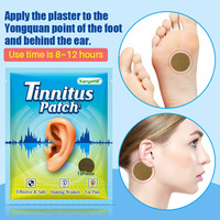 Patch anti-tinnitus pour soulager les bourdonnements d'oreilles, les maux d'oreilles et la perte auditive légère, à appliquer sur le point Yongquan du pied et derrière l'oreille
