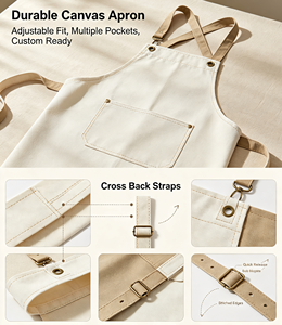 Tabliers pour adultes robustes, réutilisables, durables, écologiques, sans manches, avec plusieurs poches, taille ajustable, logo personnalisé - Product Image 6