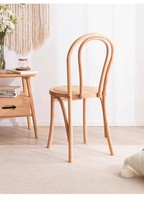 Chaises de salle à manger en bois de caoutchouc de style vintage du milieu du siècle, avec dossier, durables pour les hôtels, les restaurants, les villas et les bureaux à domicile