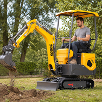 Mini-excavatrice TOROS 1 tonne, 1,2 tonne, 2 tonnes, moteur Kubota, EPA EURO 5, micro-excavatrice compacte sur chenilles pour la maison, le jardin, la ferme