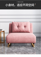 Canapé-Lit Double Usage Pliant Multifonctionnel Petite Unité Salon Chambre Bureau Personne Seule Tissu Velours Luxe Léger