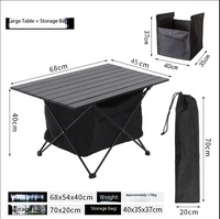 Table de pique-nique pliable légère MING CHAN pour l'extérieur avec une pochette en tissu pour le rangement, adaptée aux pique-niques et au camping.
