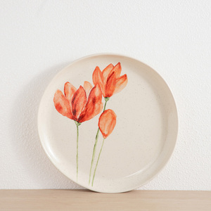 Juego de vajilla de cerámica con diseño de tulipanes en acuarela, platos, tazones y tazas con impresión personalizada, para venta al por mayor en supermercados. - Product Image 2