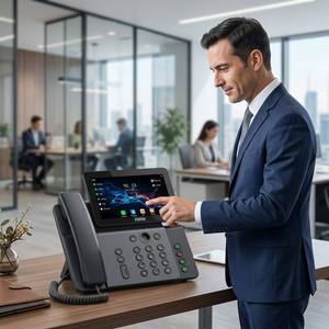 Téléphone IP intelligent Wi-Fi 6 V66 avec écran tactile HD 7 pouces, antibactérien 5.4, 116 touches DSS, téléphone de bureau vidéo SIP pour le bureau - Product Image 4