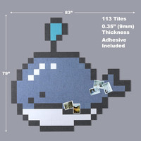 Bébé baleine Pixel Art mural décoration de la maison polyester feutre acoustique panneaux muraux décoratifs carreaux panneau pin pour la maison bureau décor mural