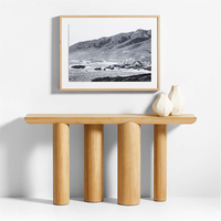 Table à manger rectangulaire moderne en chêne massif, style campagnard américain, réglable, pour la maison, meuble de salle à manger, table console