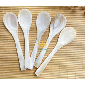 Cuillère en coquille de conque naturelle moderne du Vietnam, nacre, crème glacée et caviar, cadeaux écologiques pour les fêtes - Product Image 1