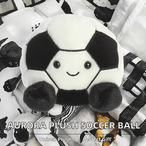 Aurora Adorable Palm Pals Striker Soccerball Peluche de collection amusante pour bébé unisexe, cadeau d'anniversaire, noir, 4 pouces - Product Image 2