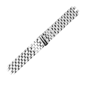 Correa de reloj de acero inoxidable con cinco cuentas, 18mm, 20mm, 21mm, 22mm, 24mm, conector de extremo curvo, ajuste universal - Product Image 3