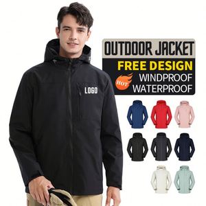 Chaqueta Casual Unisex de Talla Grande Personalizada al por Mayor, Chaqueta Deportiva Impermeable y Cortavientos con Capucha para Hombre - Product Image 2