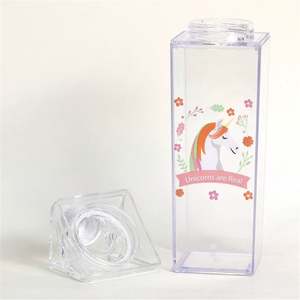 Wholesales <b>Clear</b> Plastic Acrylic Milk Carton <b>Water</b> <b>Bottle</b> Botella De Agua De Carton De Transparent Leche Bouteille En Carton - Product Image 3