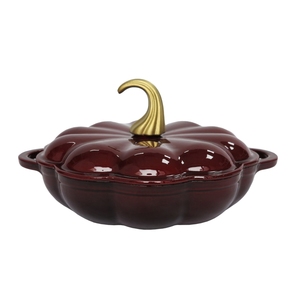 <span class=keywords><strong>Cocotte</strong></span> décorative <span class=keywords><strong>en</strong></span> <span class=keywords><strong>fonte</strong></span> émaillée de style français, forme citrouille, pour service et cuisson - Product Image 6