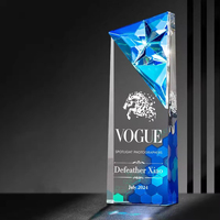 Fabricant Arc-en-ciel Cristal Marbre Trophée Médailles Plaques Trophée Prix Avec Base