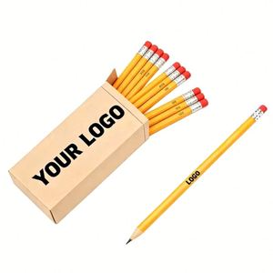 Lápices de Dibujos Animados Personalizados al por Mayor con Logotipo Personalizado - Lápices de Madera HB Promocionales con Borrador - Product Image 2