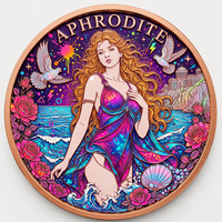 Ensemble de breloques en relief personnalisées en fer plaqué cuivre, motif déesse grecque Aphrodite, cinq designs, pour les amateurs de mythologie