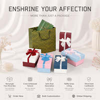 Boîte cadeau en papier spécial personnalisée avec ruban et nœud, boîte cadeau en carton pour anniversaire, mariage, boîte en papier rigide de luxe avec couvercle et base, boîte en papier recyclé