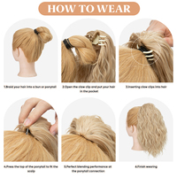 DEPONE Extensions de queue de cheval synthétiques longues, ondulées et volumineuses à pince, pour femmes, vente en gros