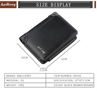Dompet Pria Anti Maling Baellerry Lipat 3 Kulit PU dengan RFID Dompet Pendek untuk Pria Kapasitas 15 Kartu Modis