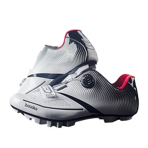 Zapatos de Ciclismo Boodun Negros y Blancos, Transpirables y Ligeros, para Bicicleta de Montaña, con Calas, para Hombre y Mujer - Product Image 3