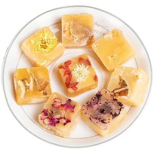 Chinese Cane Sugar Cubes Drinks Individual Bags Flower Fruits Blended Sweet Honey Rock Sugar Cubes Tea