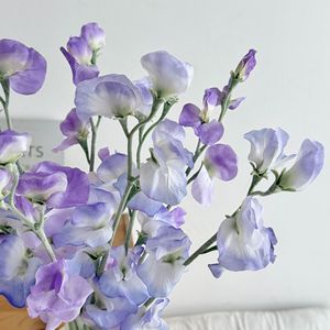 Fleurs artificielles Yasunobu en soie, branche unique, blanc laiteux, rose nacré, violet clair, pour mariage et décoration intérieure - Product Image 4