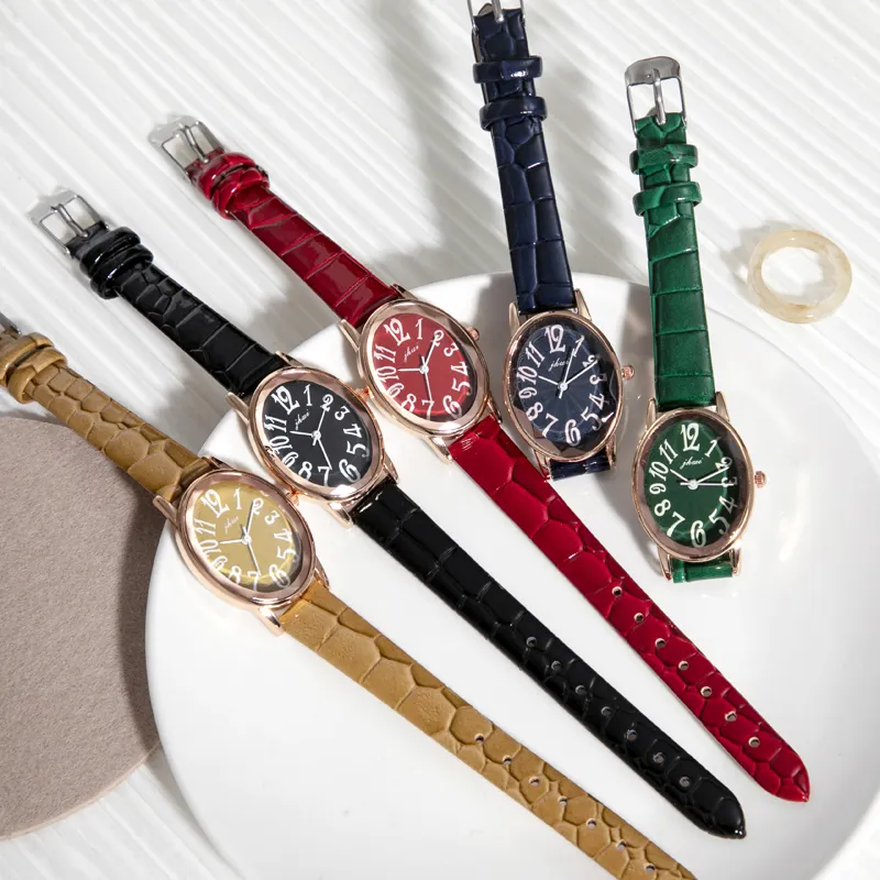 Cross border new fashion women's watch oval dial versatile temperament quartz student leisure quartz watch