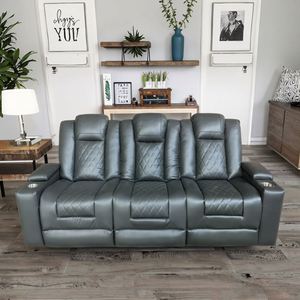 Sofá Reclinable Moderno en Oferta, Muebles Cómodos para el Hogar, Cuero Sintético, Masaje, Estructura de Madera, Juego de Sofás para Sala de Estar - Product Image 2
