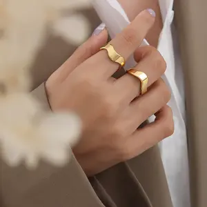2022 חדש פופולרי תכשיטי מתנה ייחודי סדיר להרחיב טבעת זהב כסף מצופה נירוסטה טבעת לנשים גברים
