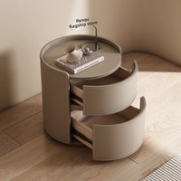 2023 Table de chevet en bois massif écologique haut de gamme luxe pratique résistant à l'usure selle en cuir créatif moderne salon