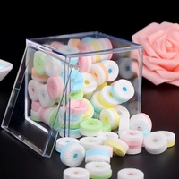 Boîte à bonbons en acrylique avec couvercle, récipient transparent en plastique pour cadeaux de mariage, exposition de cubes à bonbons, vente en gros, 50 pièces