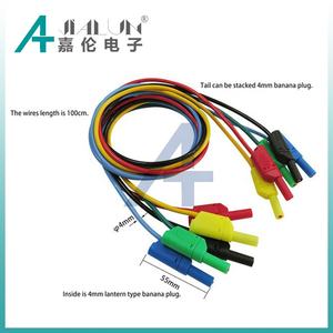 Jialun tomada de banana de segurança 4mm, plugue macho de banana com fio em ponte macio, cabo de teste de fio - Product Image 2