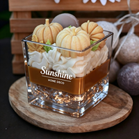 Bougie parfumée à la soja à la citrouille, marque privée, écologique, sans fumée, bougies parfumées d'Halloween, bougies artisanales de qualité supérieure pour l'automne