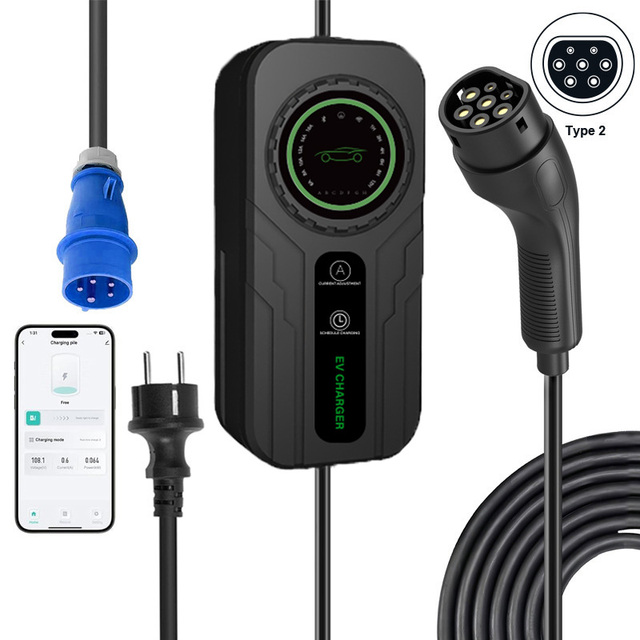 AC3.5kW-11kW Select GB/T Fast Charger Car Household Evse Connector Portable EV Charger