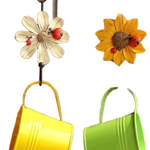 Crochet mural décoratif pour armoire, motif coccinelle et marguerite, en résine, style Art Déco - Product Image 5