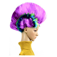 Perruques synthétiques HLC ODM pour fans de football, casquettes de fête, perruques de cheerleading, perruques de carnaval, perruques de cosplay, perruques Mohawk, perruques punk