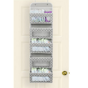 Organisateur de rangement mural à suspendre en tissu avec 4 poches transparentes pour porte - Product Image 6