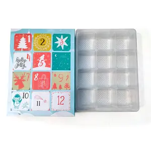 Benutzer definierte Papier Spielzeug Advents kalender Verpackung Geschenk box 12 Tage