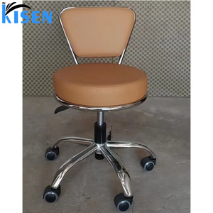 Tabouret de salon professionnel Kisen avec dossier, réglage hydraulique de la hauteur, roulettes pivotantes, robuste, pour salon, hôtel - Product Image 3