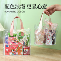 Sacs cadeaux transparents en PVC imprimés marguerites, sacs fourre-tout transparents pour bonbons et friandises pour les fêtes de mariage