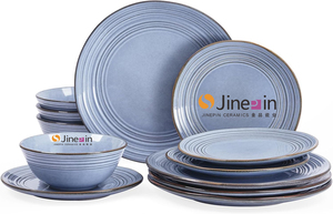 Assiettes à dîner en céramique Ensembles de <span class=keywords><strong>vaisselle</strong></span> pour <span class=keywords><strong>12</strong></span> <span class=keywords><strong>personnes</strong></span> Ensembles d'assiettes en céramique <span class=keywords><strong>Vaisselle</strong></span> de table - Product Image 5