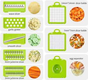 High Quality Gadget 15 in 1 Multifunctional Hand Held Onion Veggie Cutter Fruits Slicer Food Salad Manual <b>Vegetable</b> <b>Chopper</b> - Product Image 4